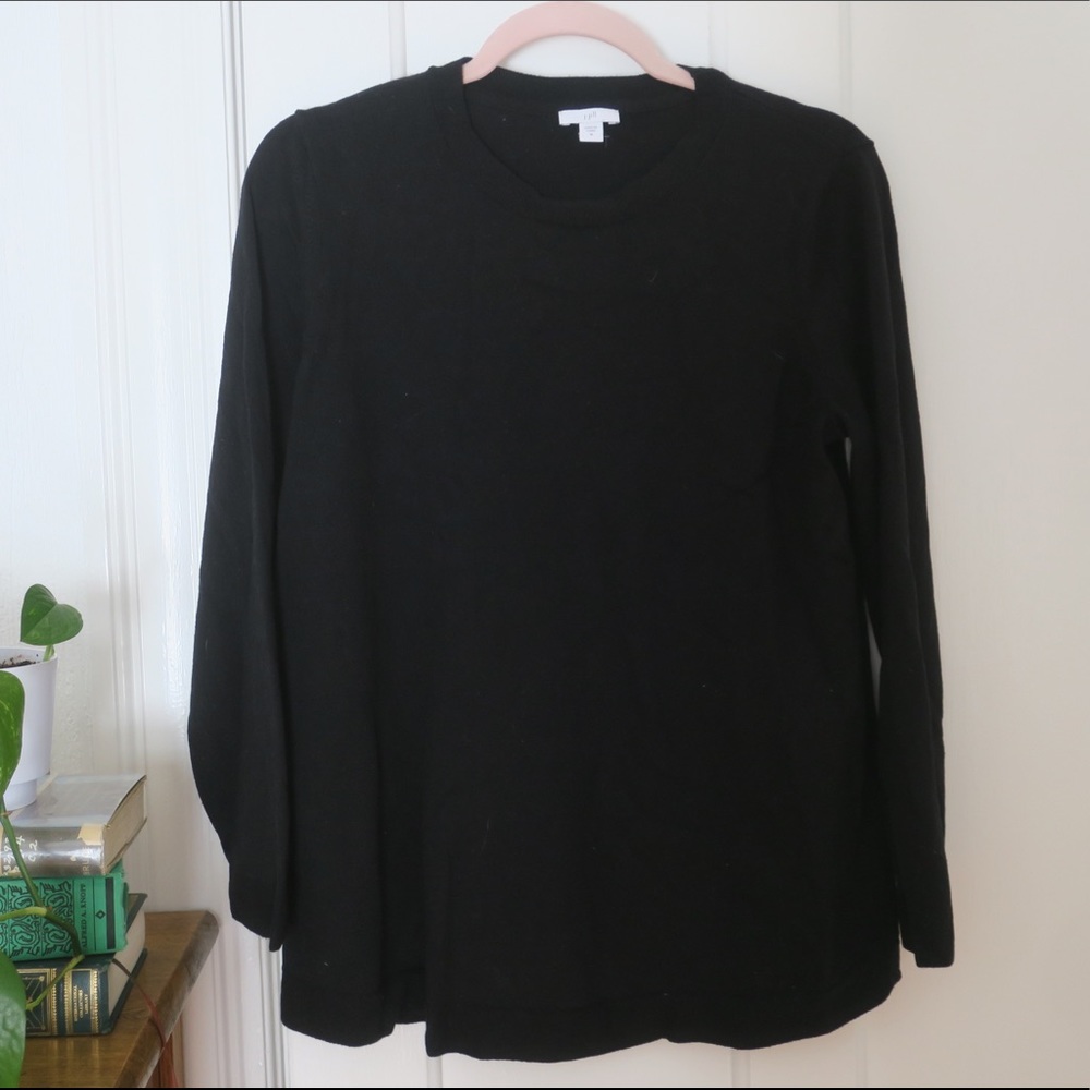 J.Jill Black Basic Sweater Top, Medium